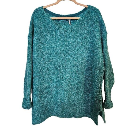 Free People greenish blue oversized sweater. Size S. - Picture 1 of 6